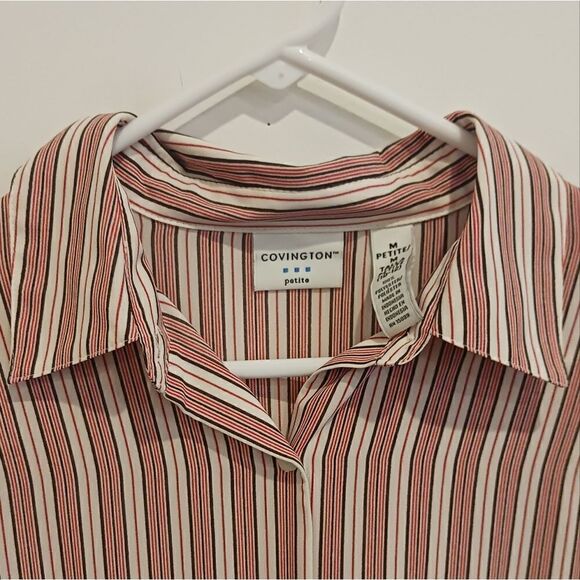 3 for $26 - COVINGTON Striped Button Up Woman's Blouse - Picture 2 of 7